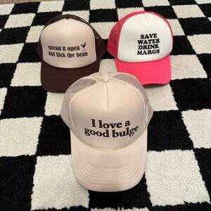 Lot of 3 Novelty Funny Trucker Hats O/S